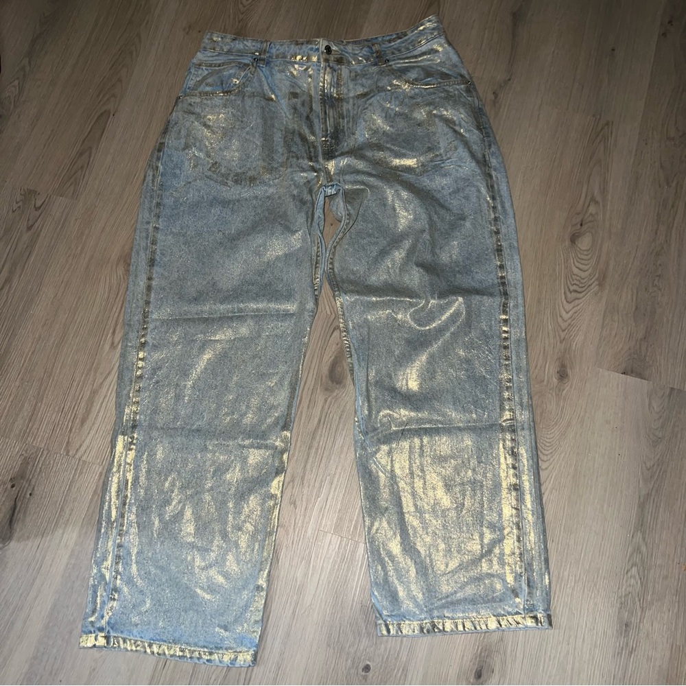 ASOS Metallic Boyfriend Jeans W36 L32